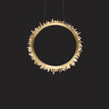 Cervine Quartz Stone Modern Rock Crystal Ring Round Chandelier Cluster by Bling Lighting Studio
