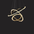 Cervine Quartz Stone Modern Rock Crystal Ring Round Chandelier Cluster by Bling Lighting Studio