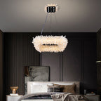 Cervine Quartz Stone Primary Crystal Square Chandelier by Bling Lighting Studio