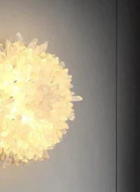 Cervine Quartz Stone Primary Crystal Wall Sconce by Bling Lighting Studio