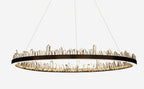 Cervine Quartz Stone Round Chandelier 36" by Bling Lighting Studio