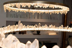 Cervine Quartz Stone Round Chandelier 36" by Bling Lighting Studio