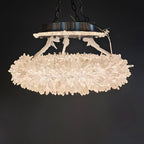 Cervine Quartz Stone Round Clear Geode Quartz Crystal Ring Chandelier by Bling Lighting Studio