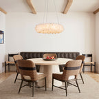 Cervine Quartz Stone Round Clear Geode Quartz Crystal Ring Chandelier by Bling Lighting Studio