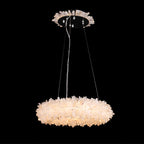 Cervine Quartz Stone Round Clear Geode Quartz Crystal Ring Chandelier by Bling Lighting Studio