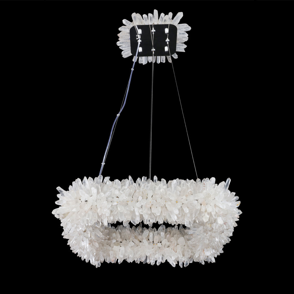 Cervine Quartz Stone Square Geode Quartz Crystal Chandelier by Bling Lighting Studio