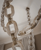 Chain Alabaster Chandelier by Bling Lighting Studio
