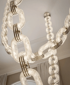 Chain Alabaster Chandelier by Bling Lighting Studio