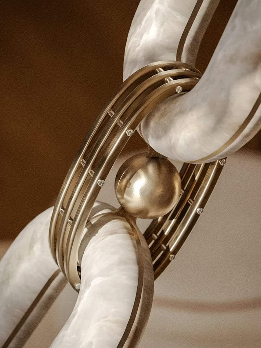 Chain Alabaster Chandelier by Bling Lighting Studio