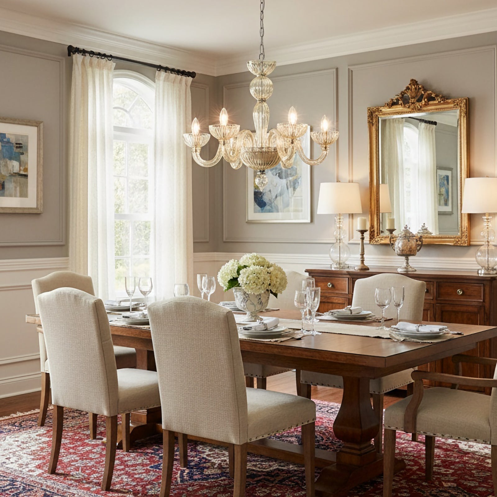 Champagne Ares Murano Glass Chandelier material and finish detail