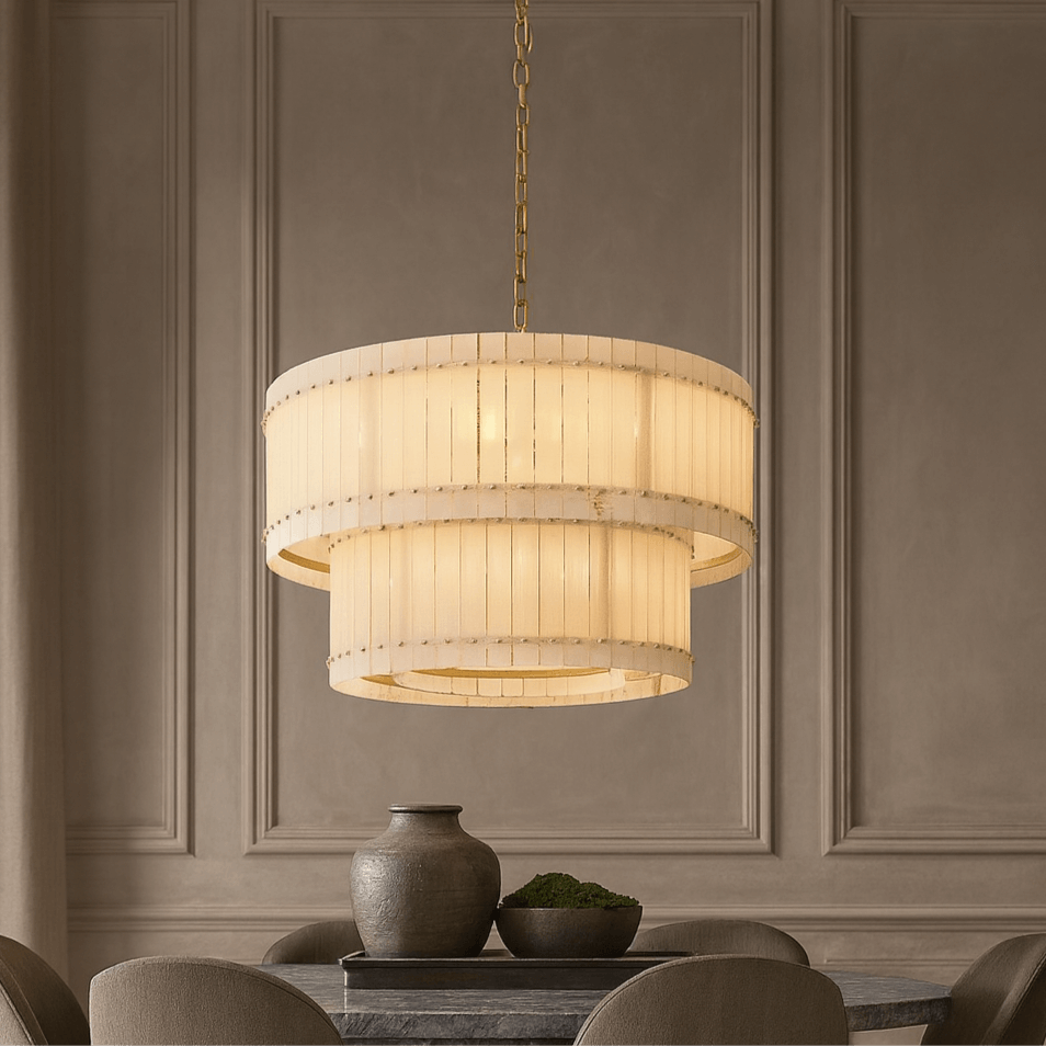 Valmont Alabaster Chandelier 39" material and finish detail