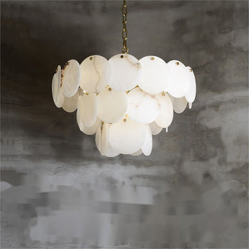 Charlene Alabaster Multi-Tier Round Chandelier by Bling Lighting Studio