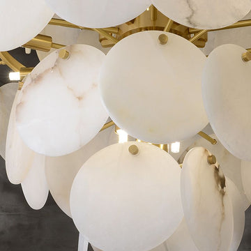 Charlene Alabaster Multi-Tier Round Chandelier by Bling Lighting Studio