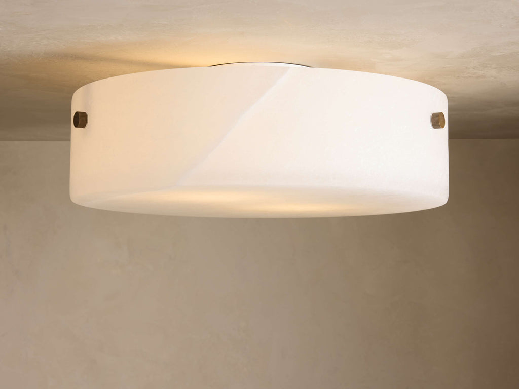 Chayla Alabaster Stone Flushmount lighting fixture by Bling Lighting Studio