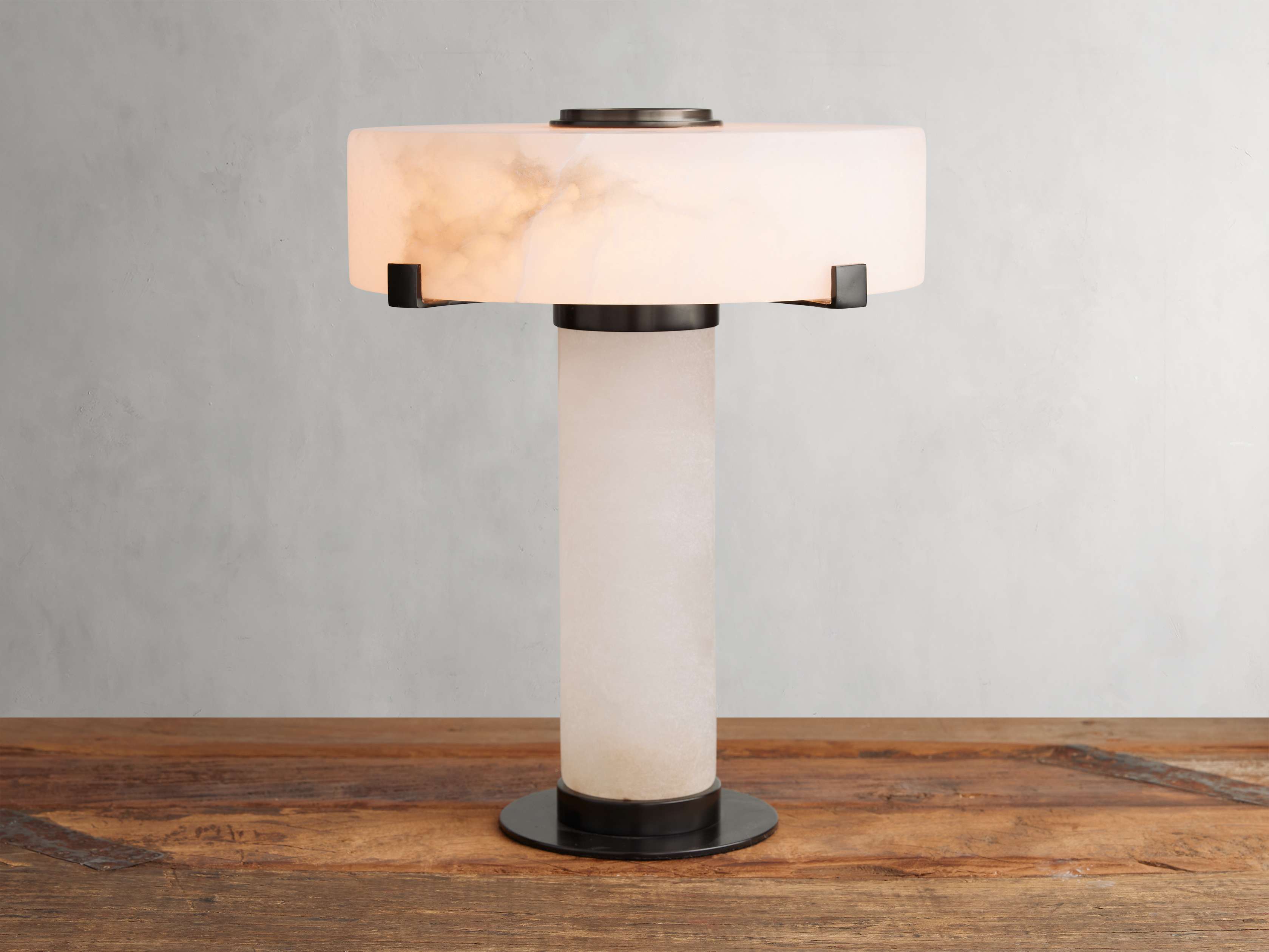 Chayla Alabaster Stone Table Lamp 13'' 19'' material and finish detail