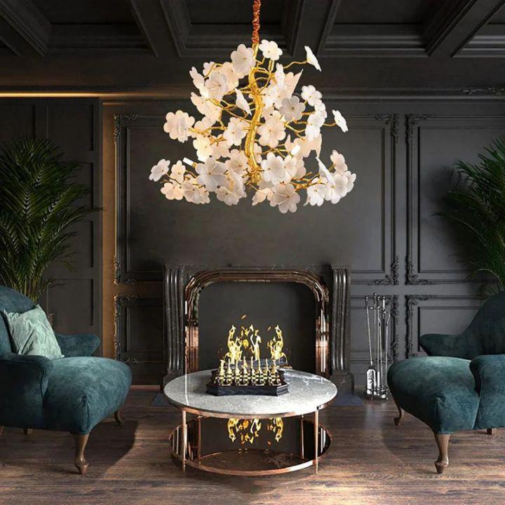 Cherry Dining Room Branch Chandelier by Bling Lighting Studio