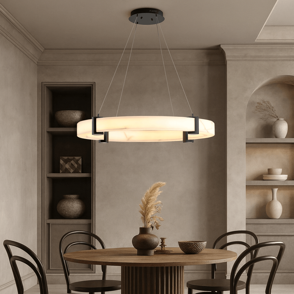 Chester Alabaster Ring Chandelier by Bling Lighting Studio