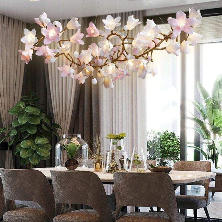 Circular Branch Blossom Chandelier by Bling Lighting Studio