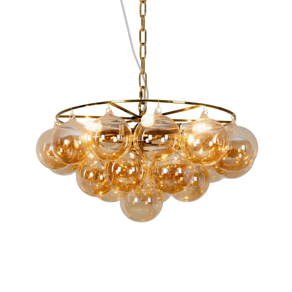 Circular Multi-Head Glass Ball Bubble Chandelier by Bling Lighting Studio