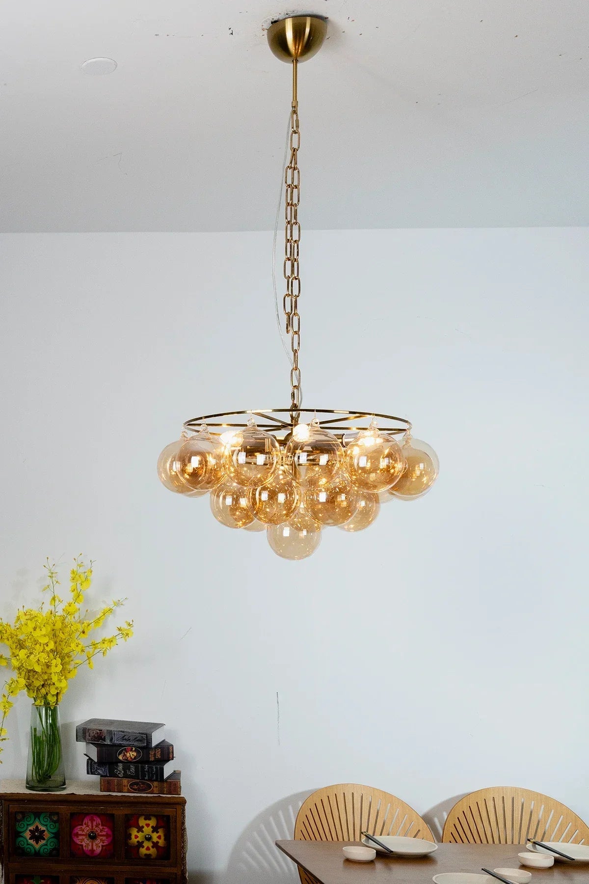 Circular Multi-Head Glass Ball Bubble Chandelier product image