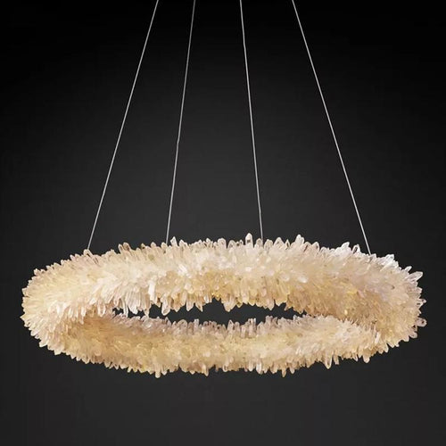 Clara Quartz Crystal Halo Chandelier by Bling Lighting Studio