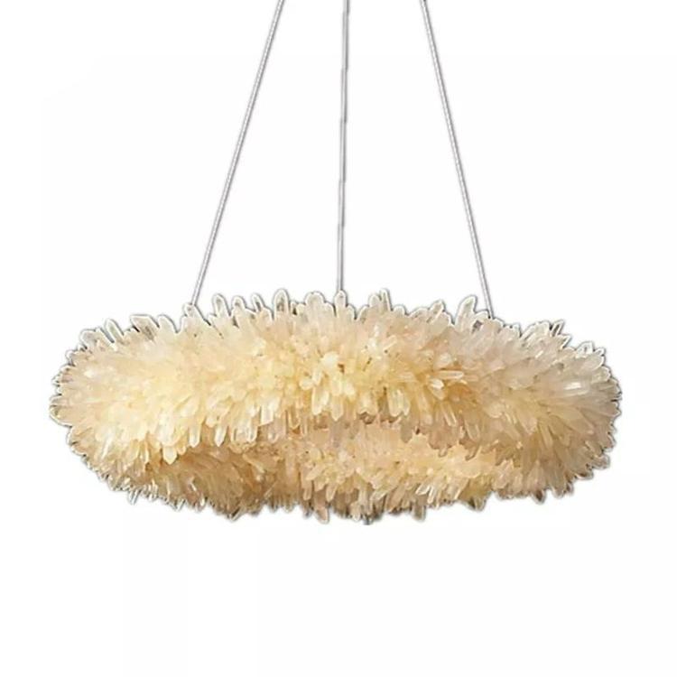 Clara Quartz Crystal Halo Chandelier by Bling Lighting Studio
