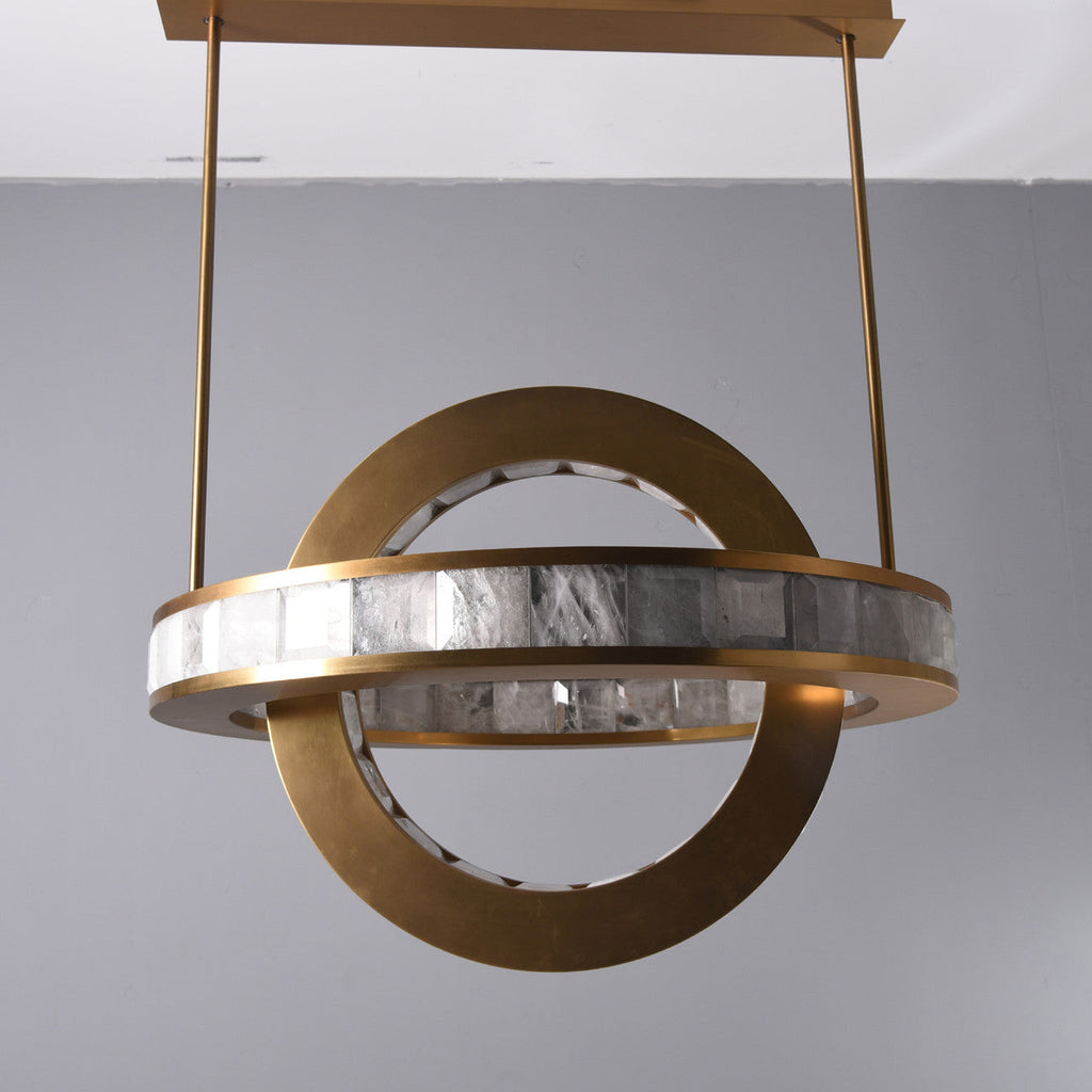 Clayhart-I Rock Crystal Pendant Brass by Bling Lighting Studio