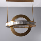 Clayhart-I Rock Crystal Pendant Brass by Bling Lighting Studio