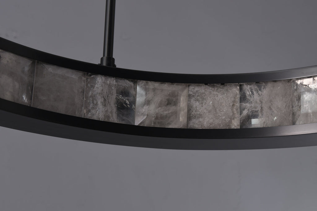 Clayhart-O Rock Crystal Pendant Bronze by Bling Lighting Studio