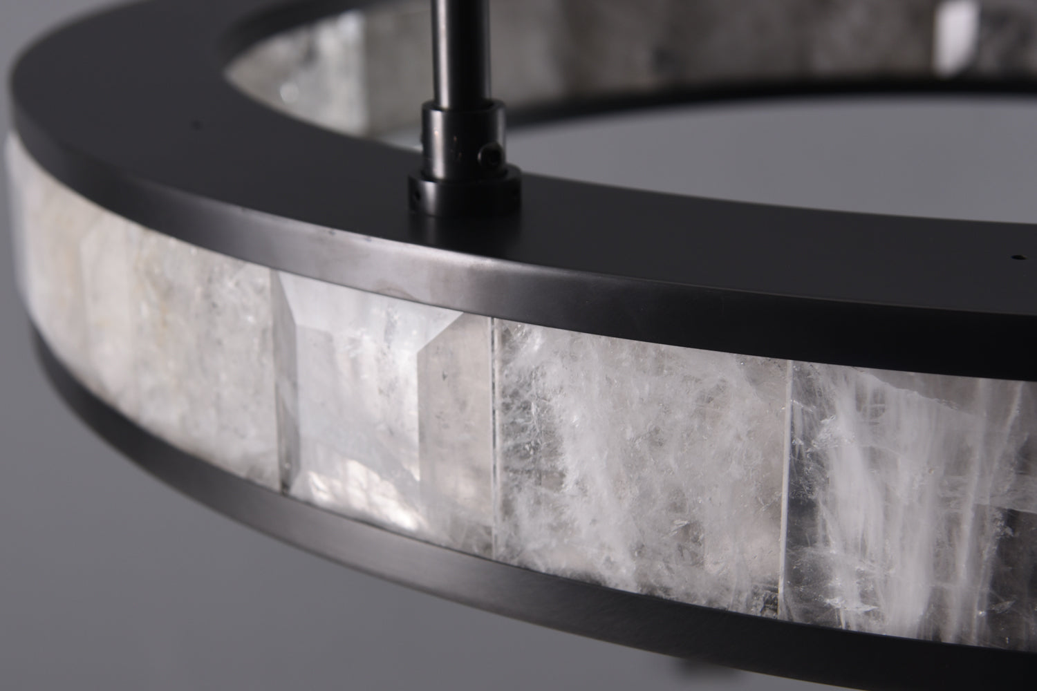 Clayhart-O Rock Crystal Pendant Bronze by Bling Lighting Studio