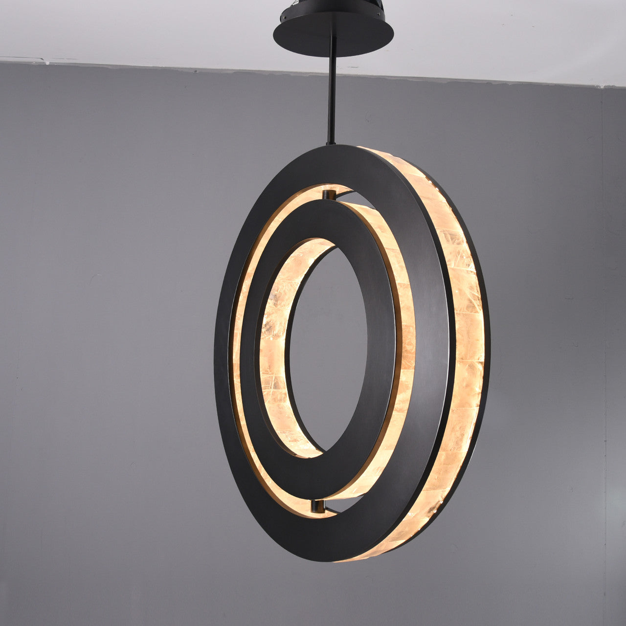 Clayhart Rock Crystal Pendant Bronze by Bling Lighting Studio