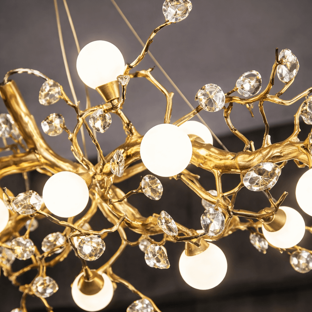 Albero Sculptural Gold Branch Chandelier by Bling Lighting Studio