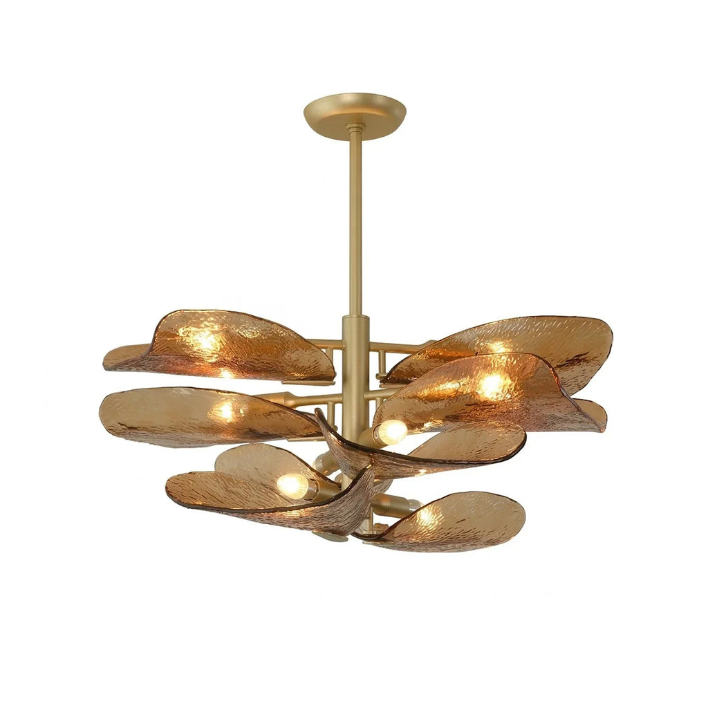 Cloud-Shaped Layered Amber Chandelier by Bling Lighting Studio