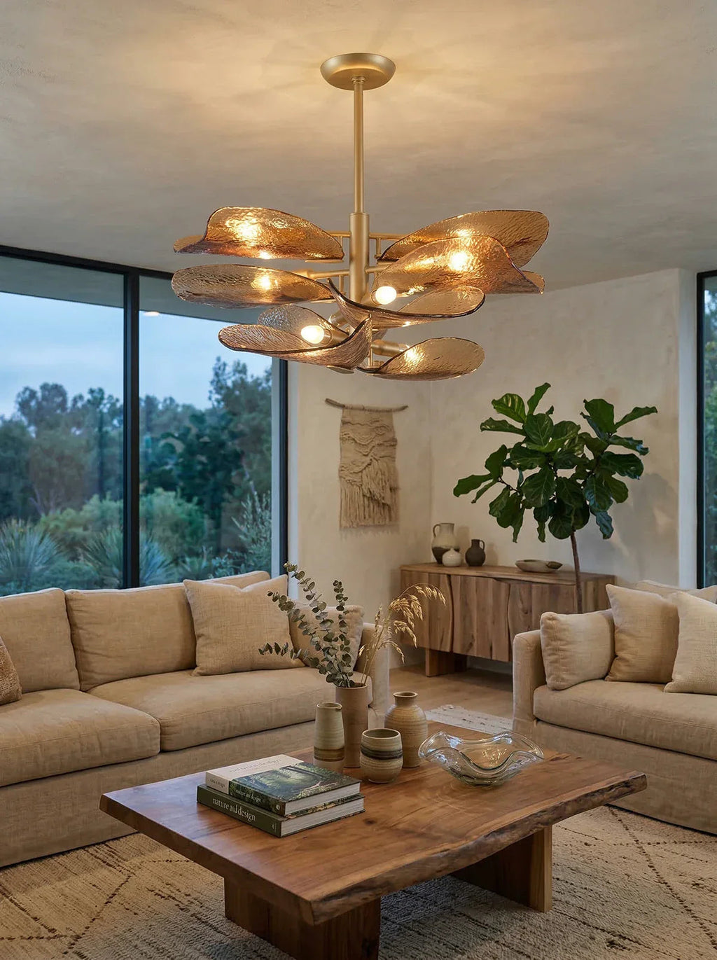 Cloud-Shaped Layered Amber Chandelier product image