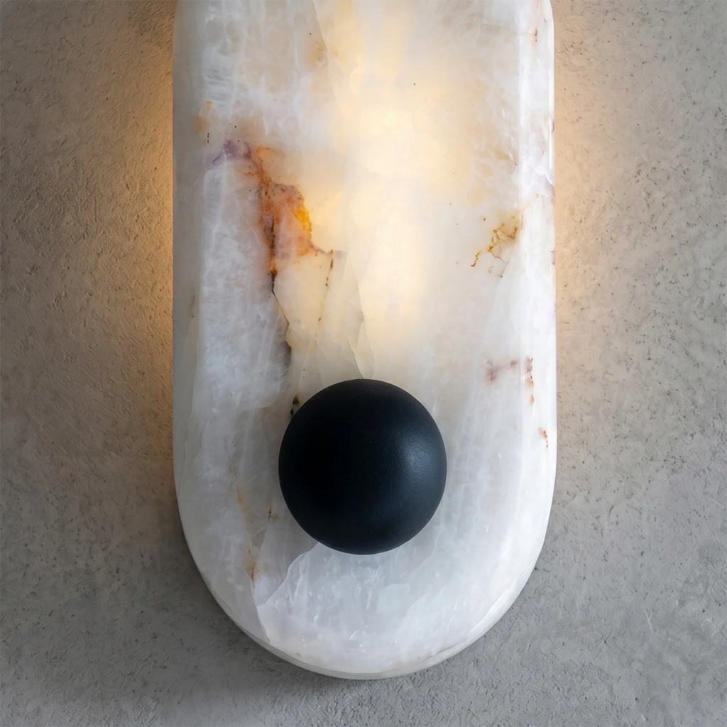 Contemporary Capsule Alabaster Wall Light