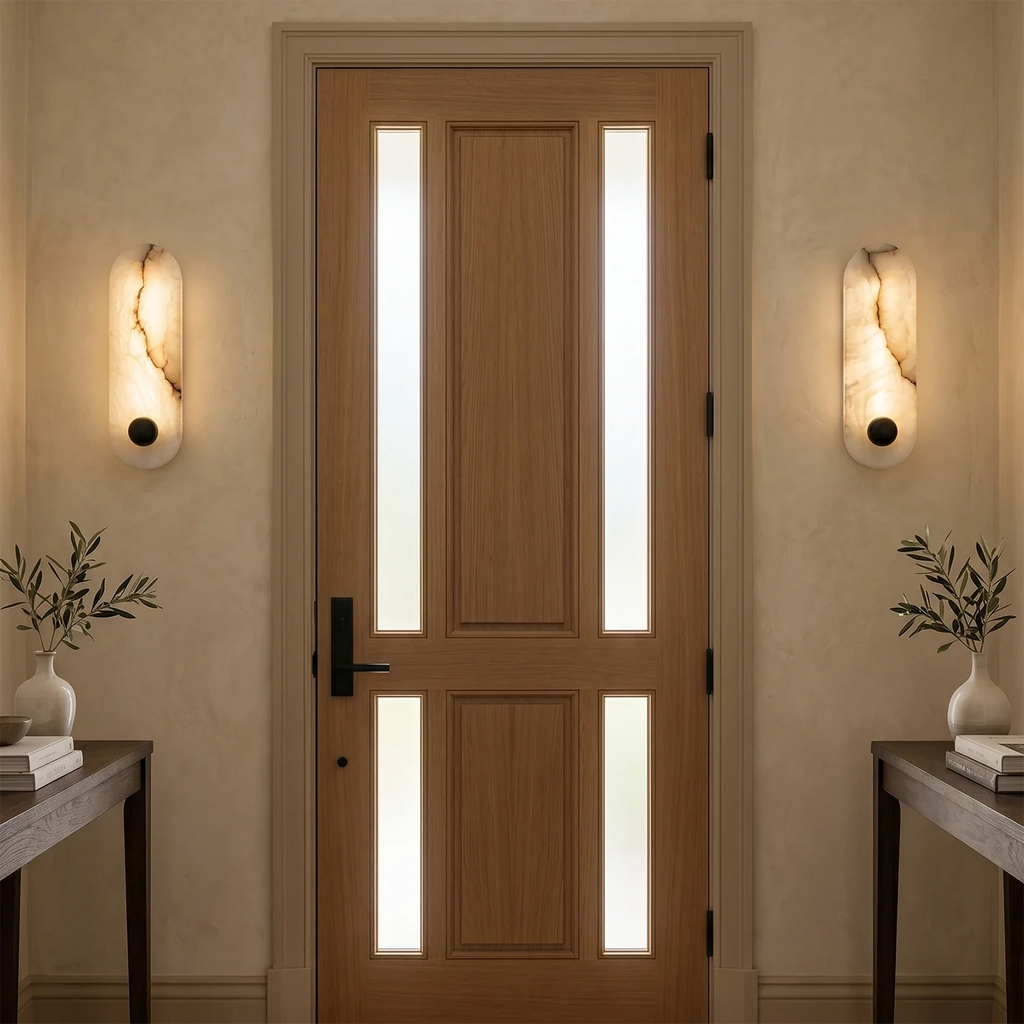 Contemporary Capsule Alabaster Wall Light