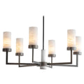Contemporary Alabaster 6-arm Compass Chandelier by Bling Lighting Studio