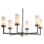 Contemporary Alabaster 6-arm Compass Chandelier by Bling Lighting Studio