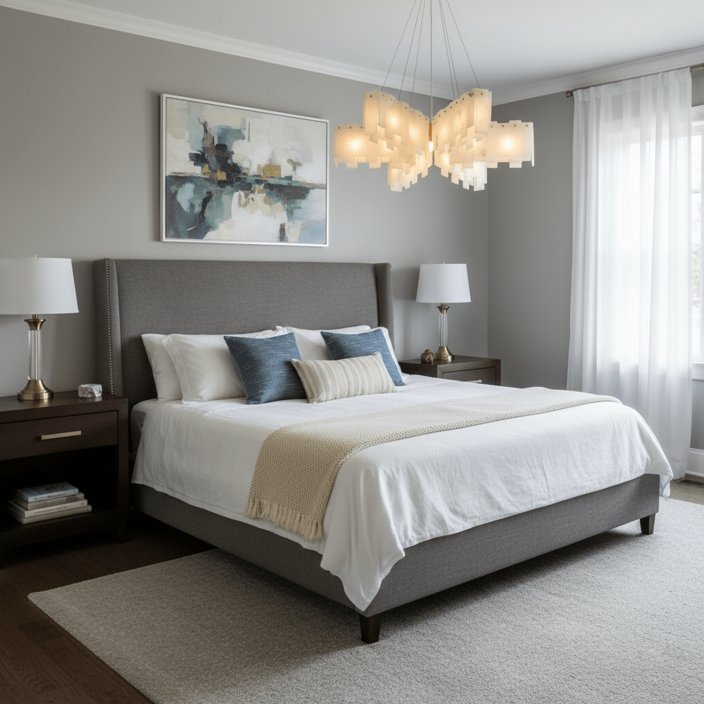 Contemporary Alabaster Cascade Tiered Chandelier material and finish detail