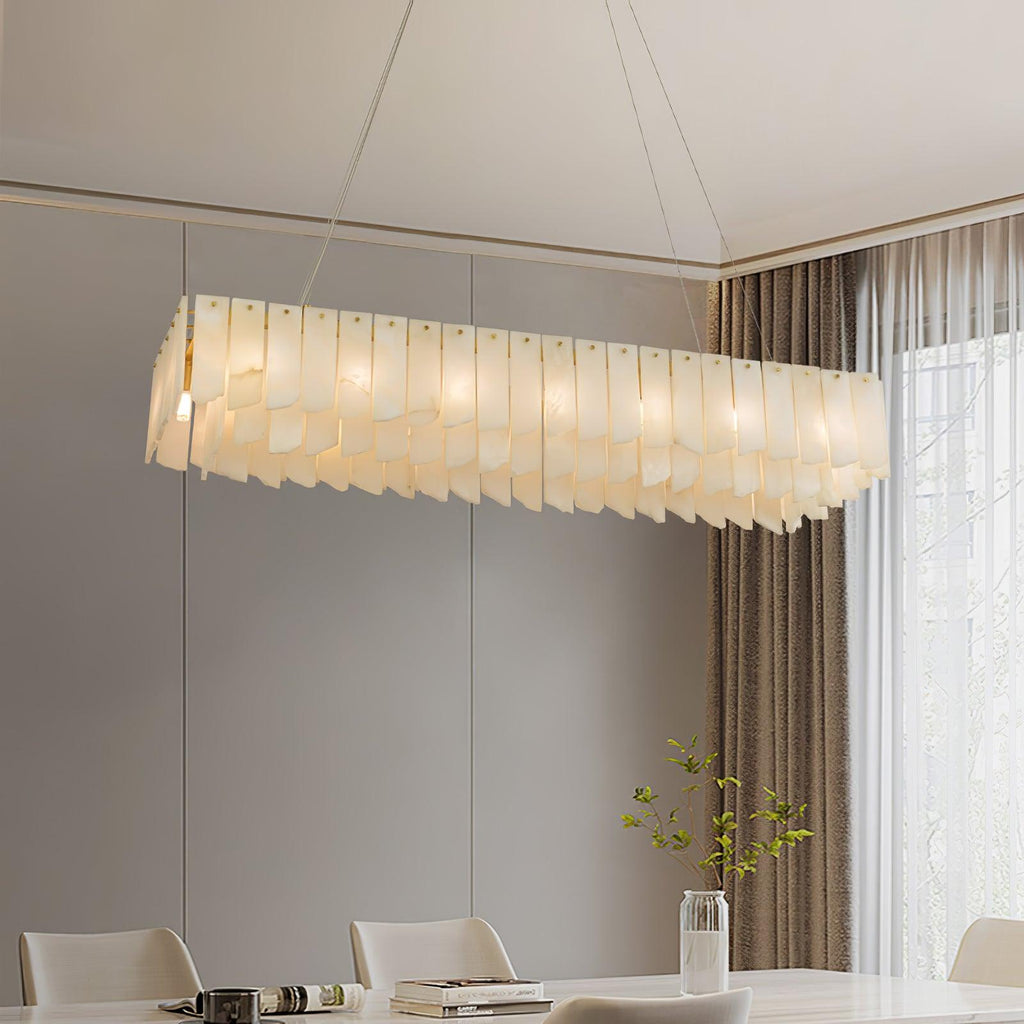 Contemporary Alabaster Cascade Tiered Chandelier product image