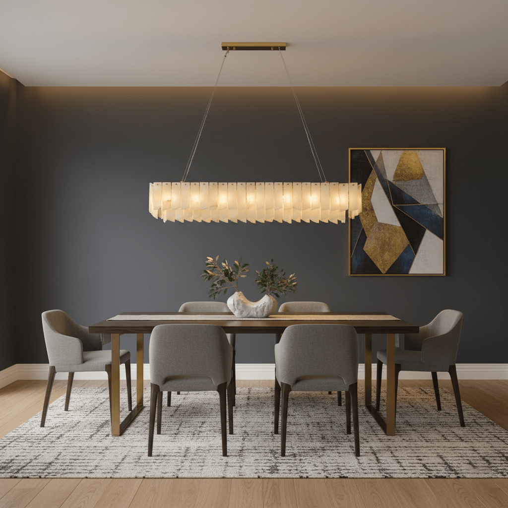 Contemporary Alabaster Cascade Tiered Chandelier product image