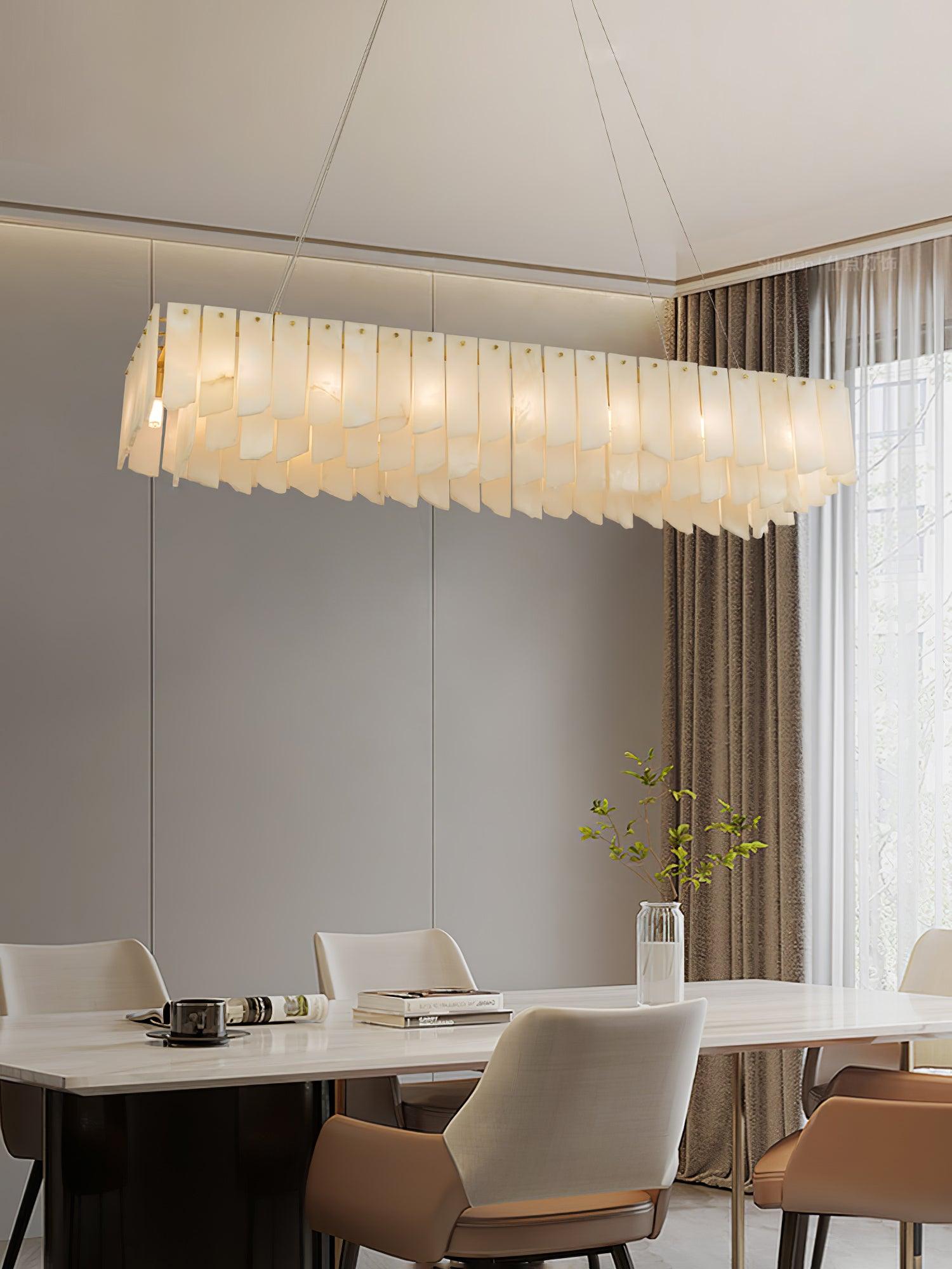 Contemporary Alabaster Cascade Tiered Chandelier product image