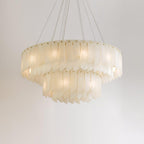 Contemporary Alabaster Cascade Tiered Chandelier product image