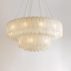 Contemporary Alabaster Cascade Tiered Chandelier product image