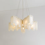 Contemporary Alabaster Cascade Tiered Chandelier product image