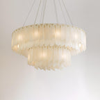 Contemporary Alabaster Cascade Tiered Chandelier product image