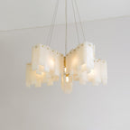 Contemporary Alabaster Cascade Tiered Chandelier product image