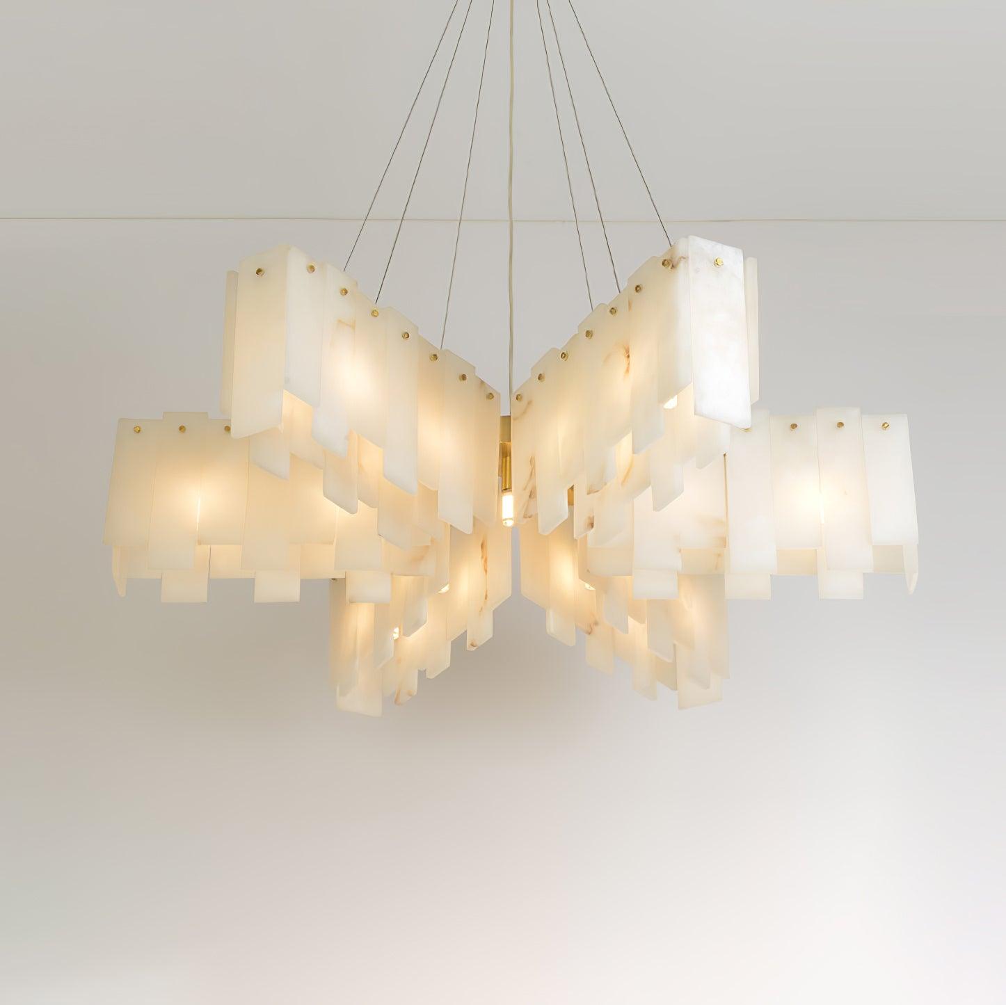 Contemporary Alabaster Cascade Tiered Chandelier product image