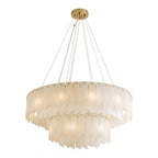 Contemporary Alabaster Cascade Tiered Chandelier product image