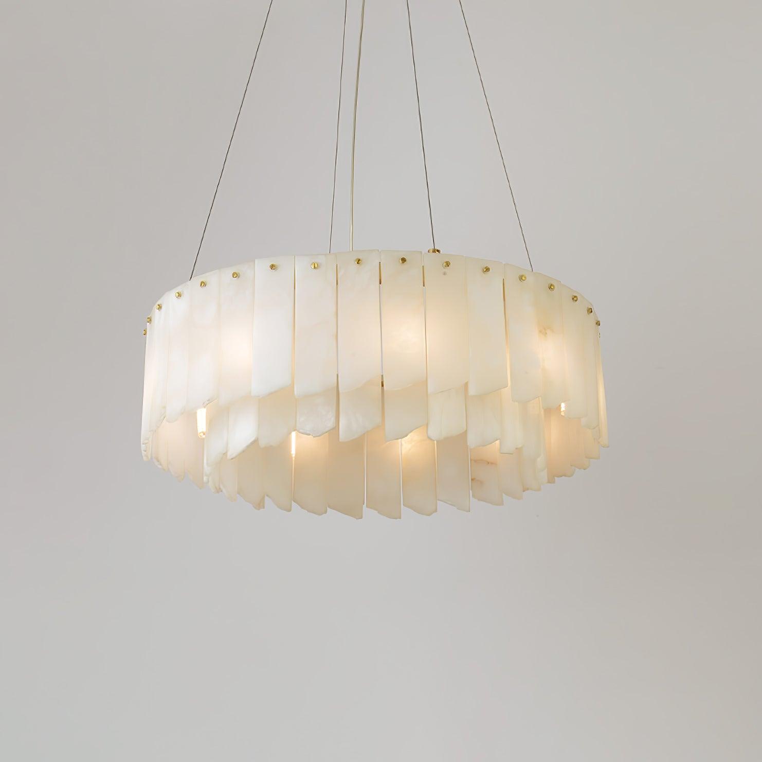 Contemporary Alabaster Cascade Tiered Chandelier product image